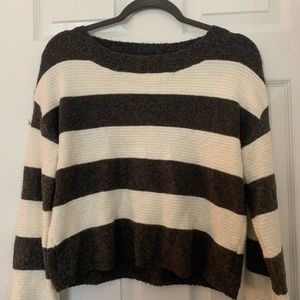 Grey and white striped sweater
